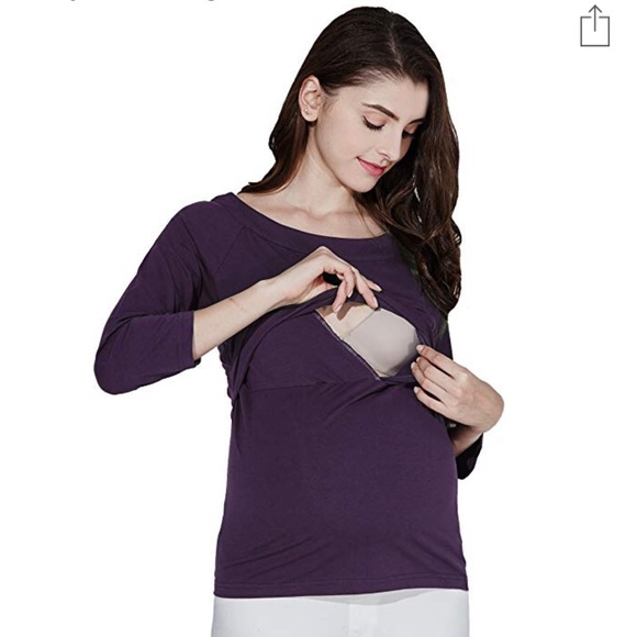 NWT Sweet Mommy Nursing Long Sleeve Medium Top - Picture 2 of 8